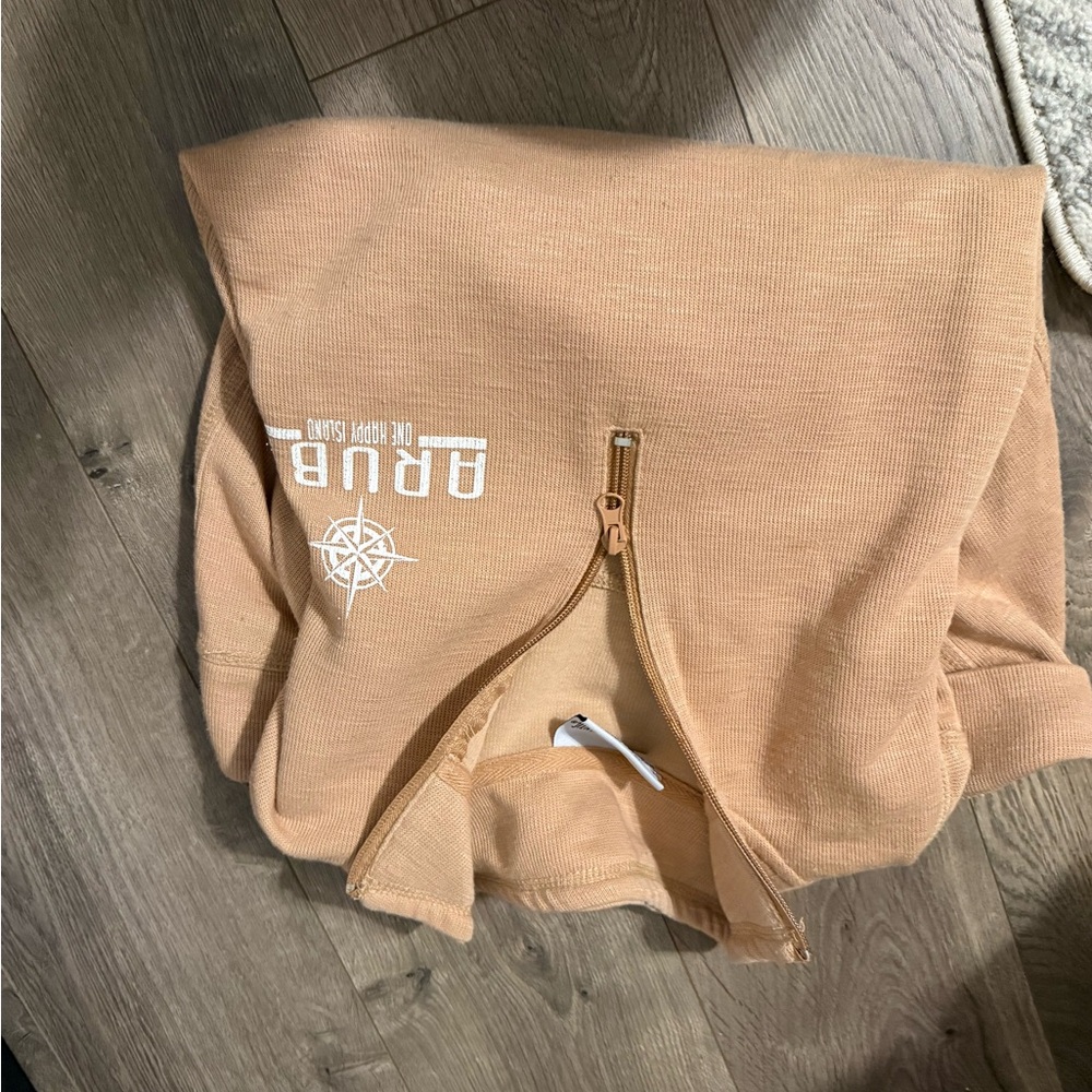 Beige Quarter-Zip Sweatshirt